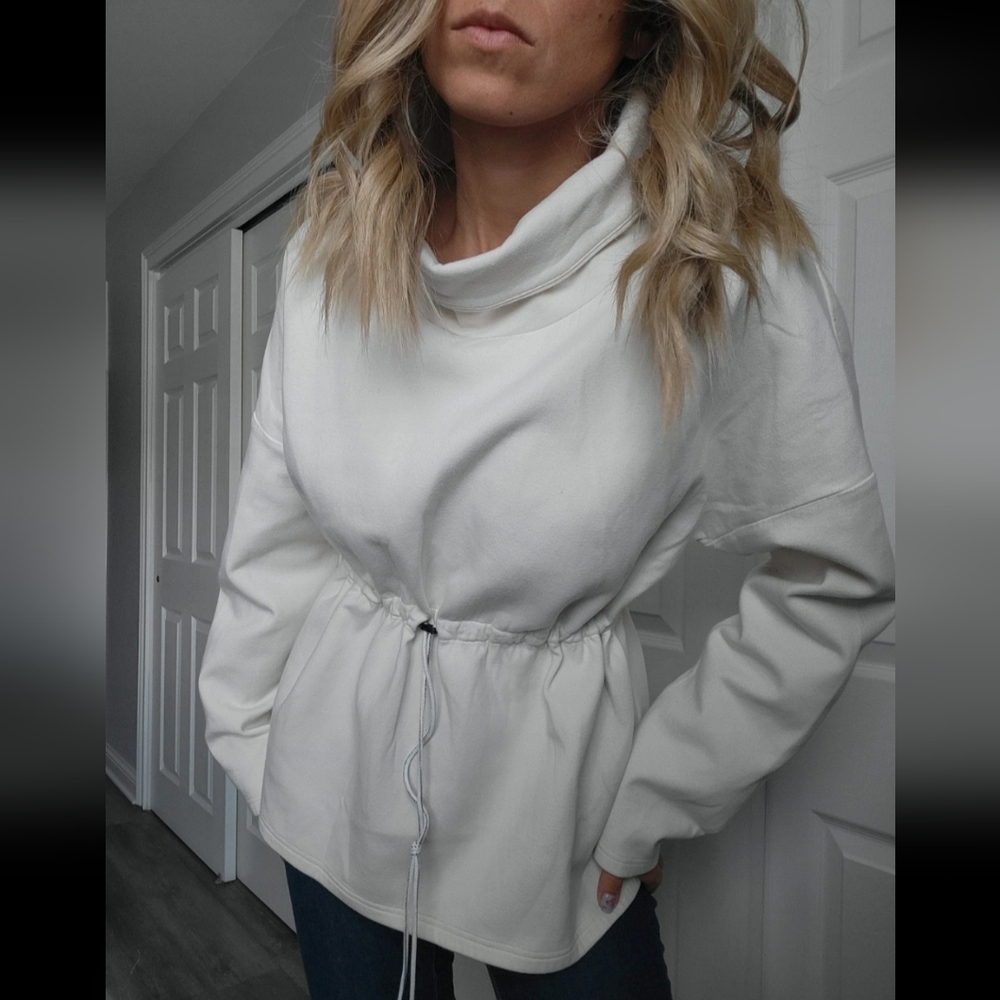 Varley Cream Cowl Neck Sweater